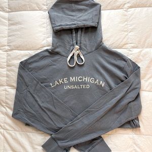 Lake Michigan Blue Waffle-Knit Hoodie